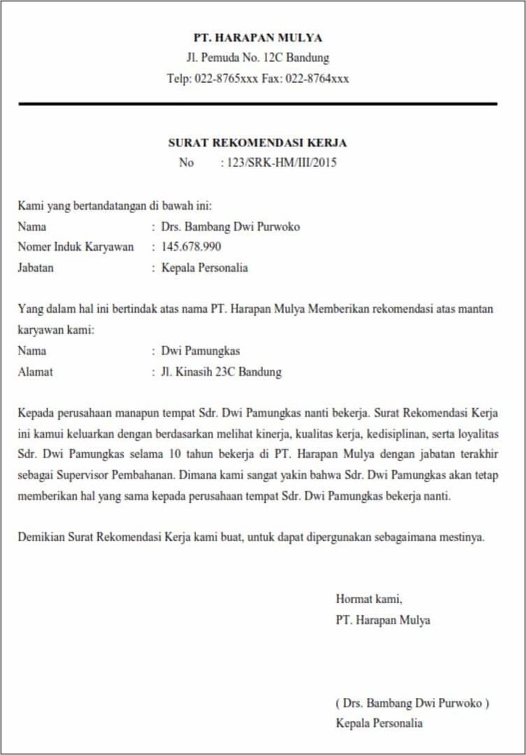 Contoh Surat Izin Dari Pimpinantempat Bekerja