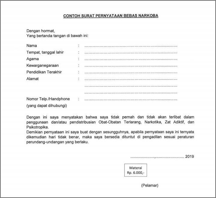 Contoh Surat Izin Orang Tua Untuk Keperluan Kerja