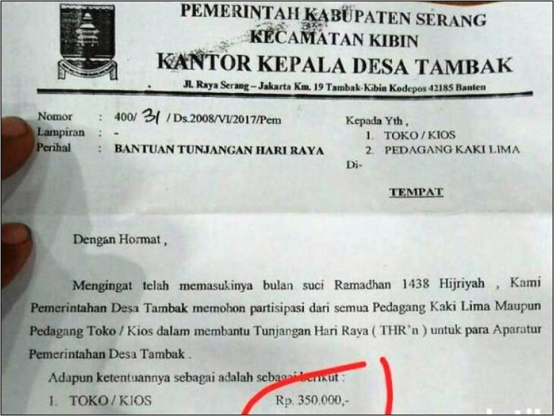 Contoh Surat Izin Tidak Masuk Kerja Hari Raya Asn