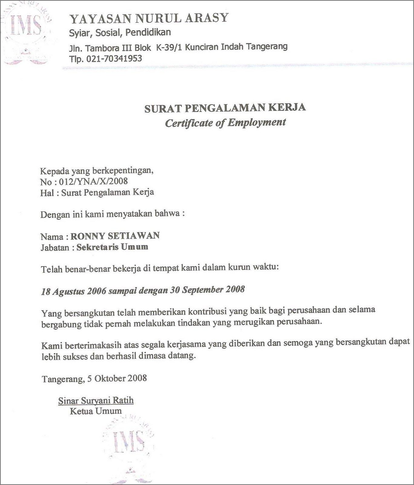 Contoh Surat Izin Tidak Masuk Kerja Karena Nenek Meninggal