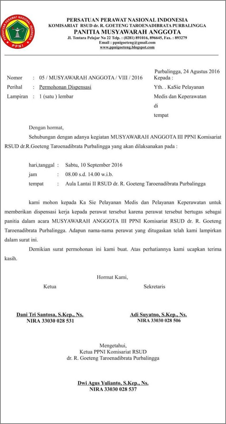 Contoh Surat Jam Kerja
