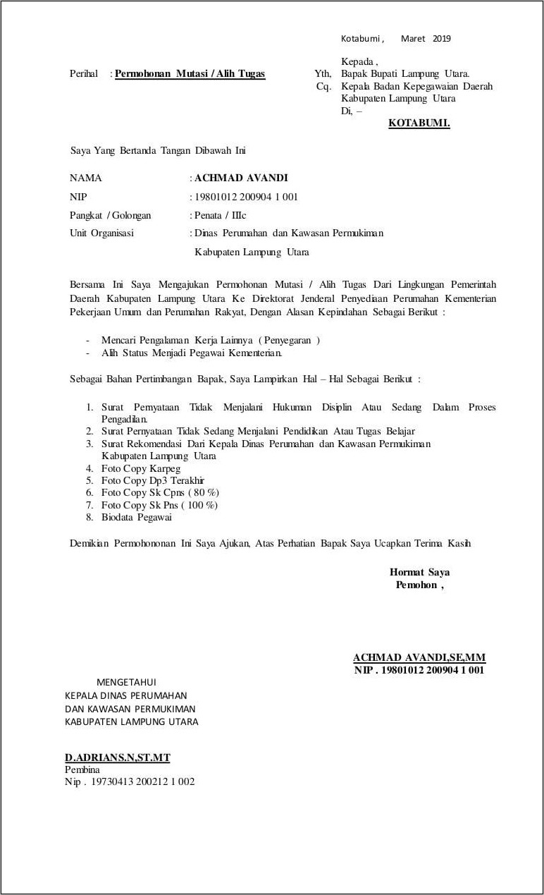 Surat Mutasi Gaji Contoh Surat Pengesahan Gaji Kerja Sendiri Adapun