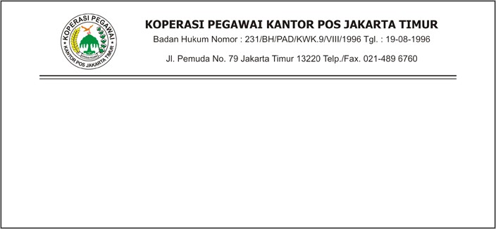 Contoh Surat Kerja Pakai Kop Surat