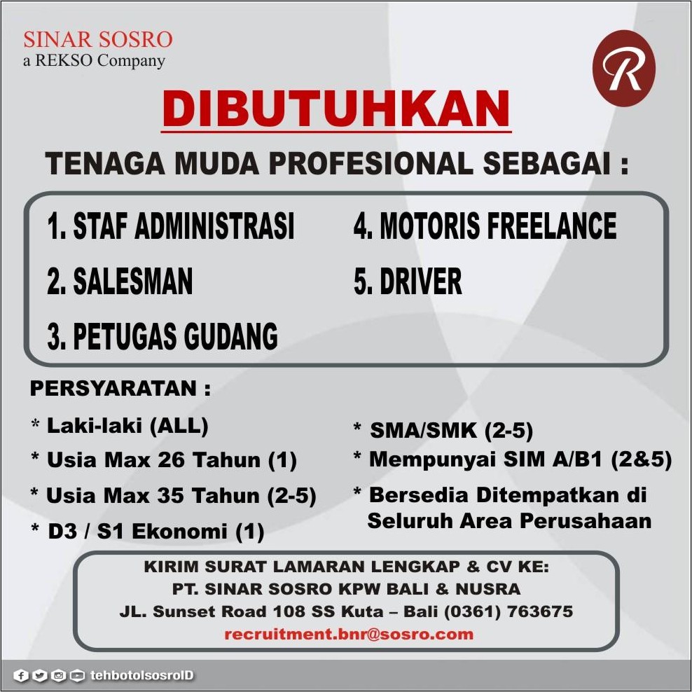 Contoh Surat Kerja Sama Promosi Untuk Pt Sinar Sosro