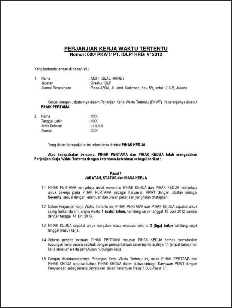Contoh Surat Keterangan Bekerja Sebagai Freelance