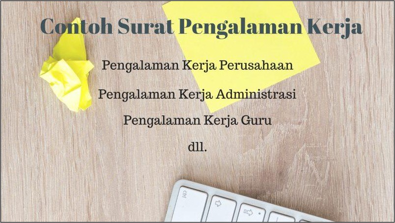 Contoh Surat Keterangan Kerja Dari Atasan