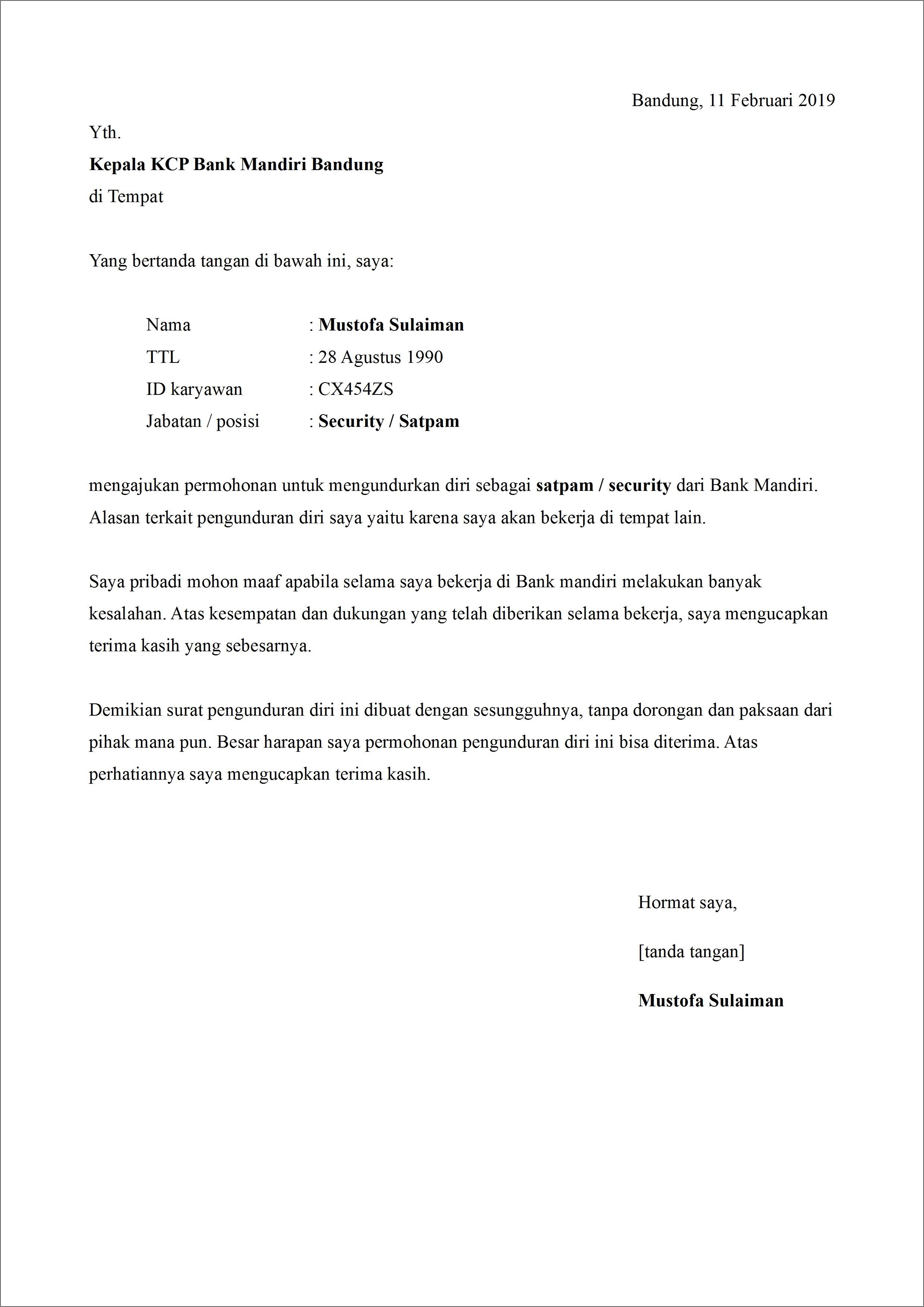 Contoh Surat Keterangan Kerja Dari Pt Pkss Bandung
