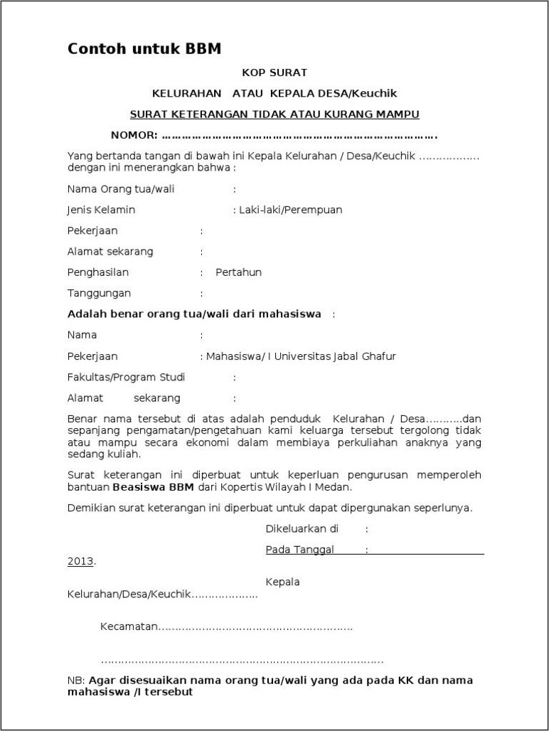 Contoh Surat Keterangan Kerja Untuk Mahasiswa