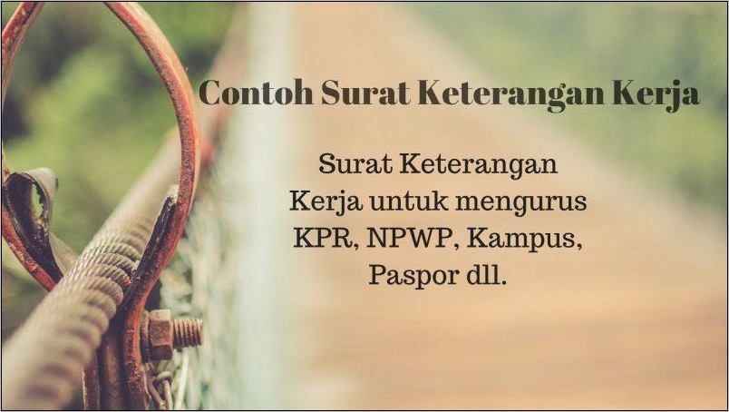 Contoh Surat Keterangan Kerja Yang Baik Dan Benar