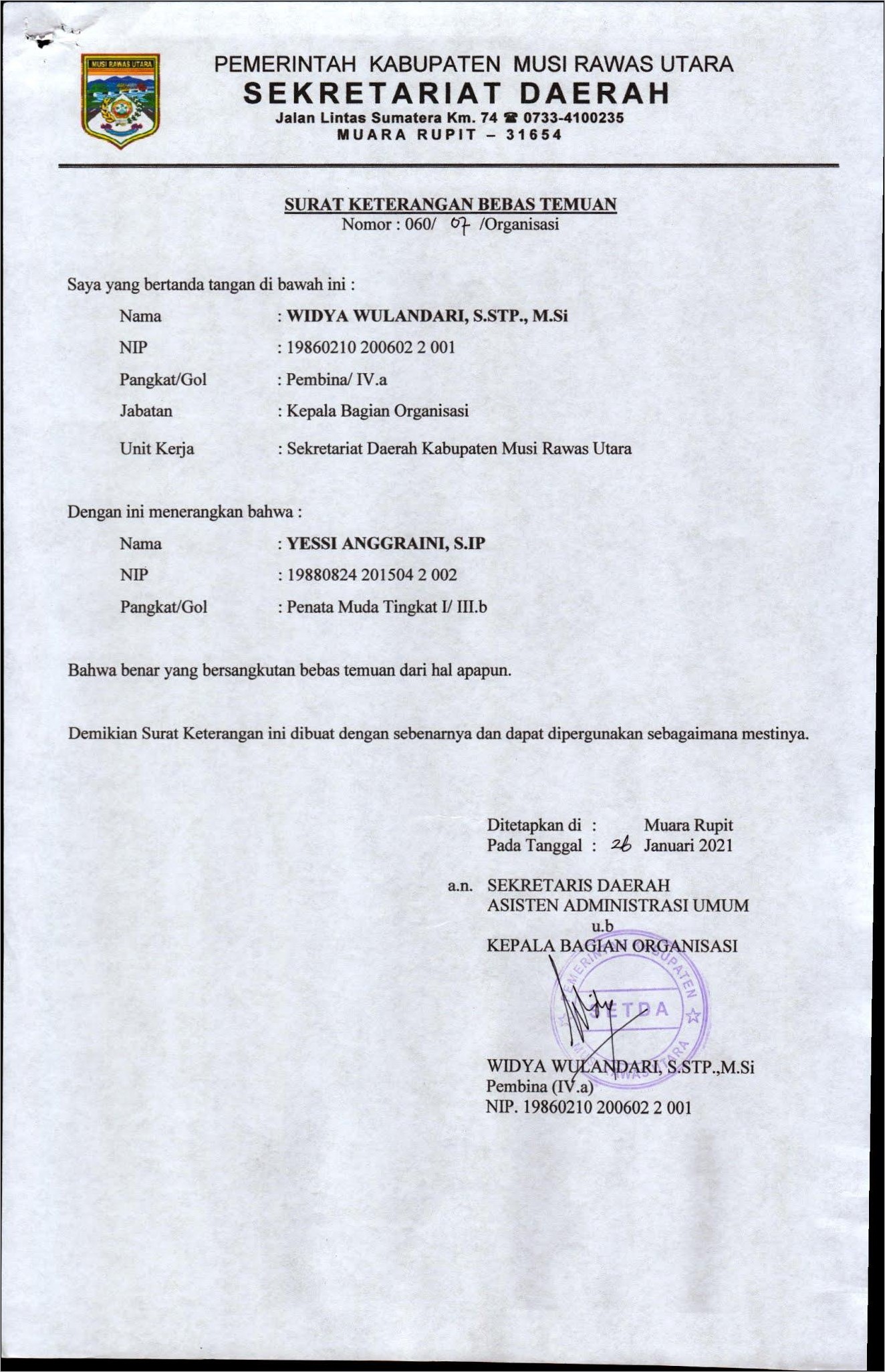 Contoh Surat Keterangan Pengalaman Kerja Instansi Pemerintah Surat