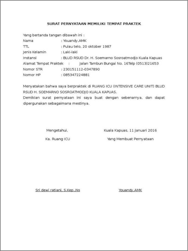 Contoh Surat Keterangan Tidak Menganggu Jam Kerja