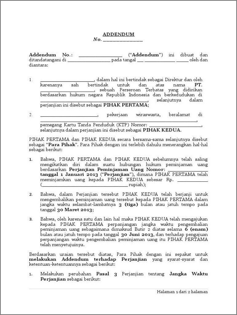 Contoh Surat Kontrak Kerja Fotografer