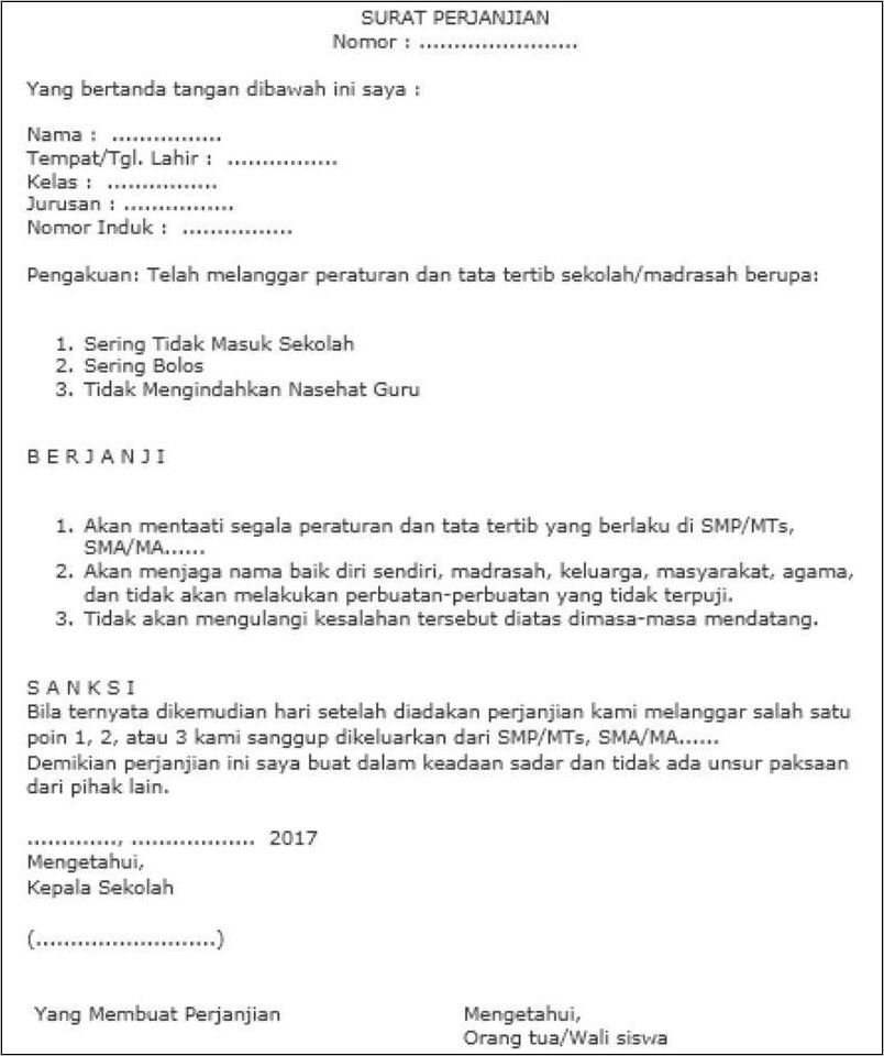 Contoh Surat Kontrak Kerja Ijasah Ditahan