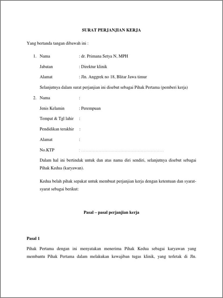 Surat Perjanjian Kerja Sama Inhouse Training My Xxx Hot Girl