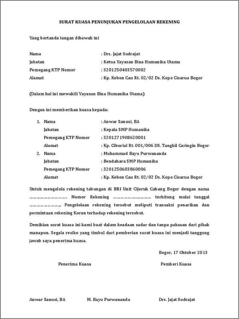 Contoh Surat Kontrak Kerja Resepsionis