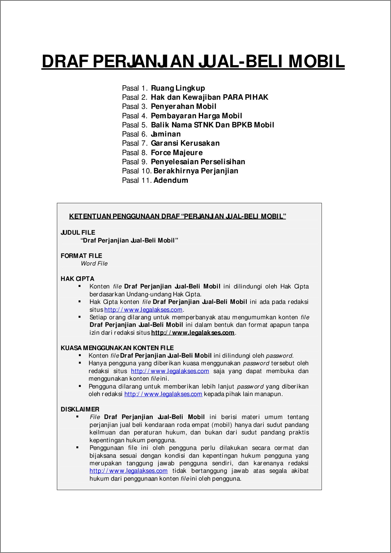 Contoh Surat Kontrak Kerja Toyota