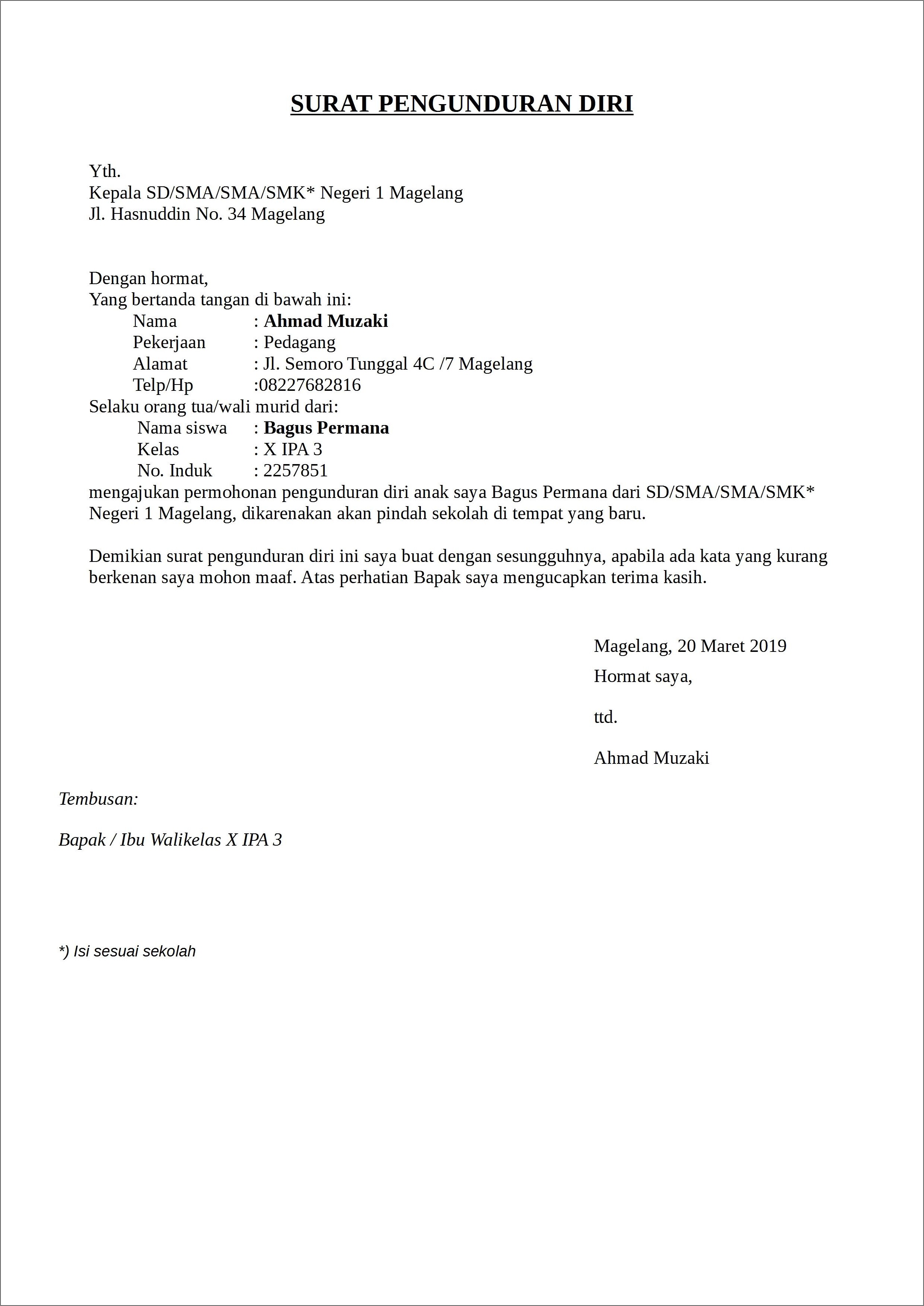 Contoh Surat Kuasa Pengunduran Diri Kerja