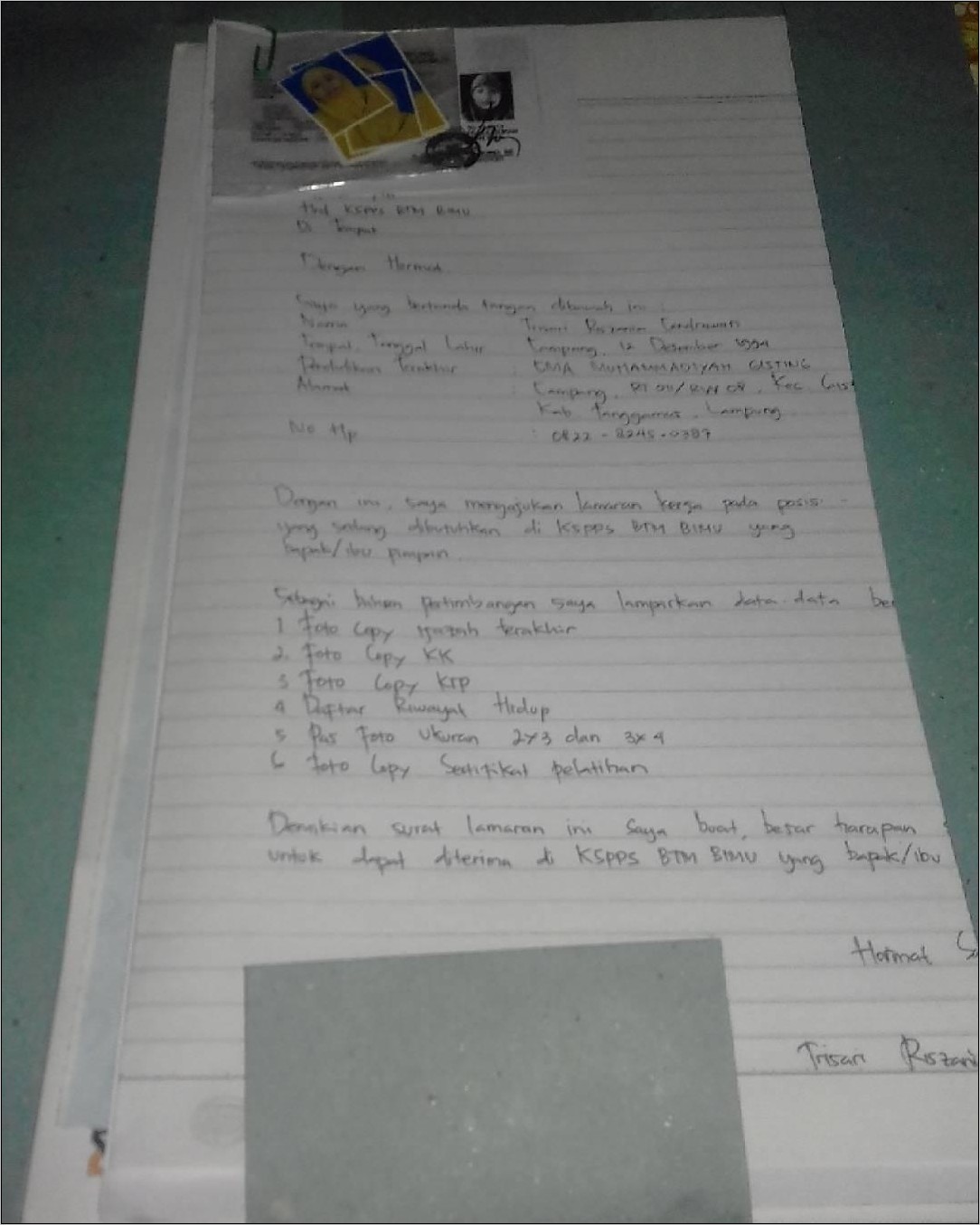 Contoh Surat Lamaraan Kerja Bumn