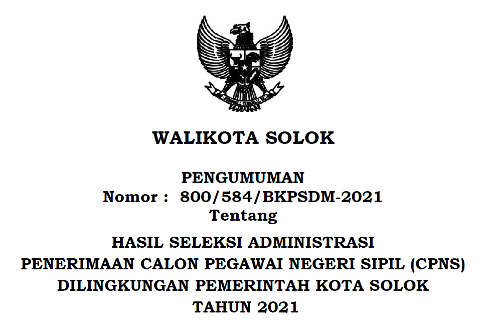 Contoh Surat Lamaran Cpns Kab Solok 2019