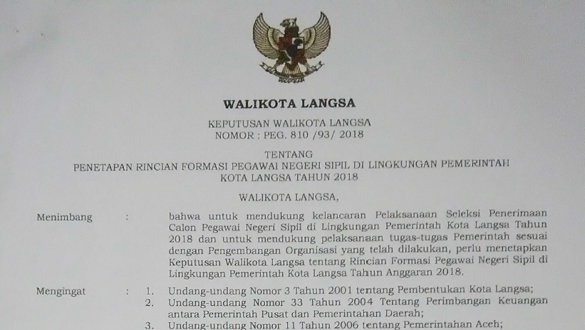 Contoh Surat Lamaran Cpns Kabupaten Pidie