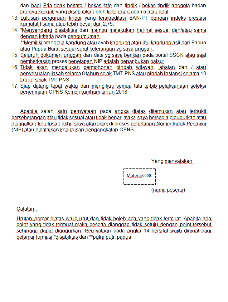 Contoh Surat Lamaran Cpns Kemenag Aceh 2019