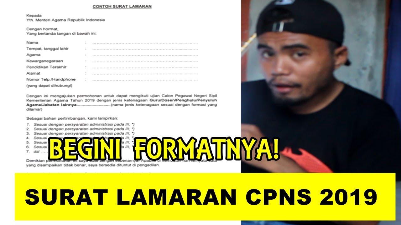 Contoh Surat Lamaran Cpns Kemenag Tahun 2019