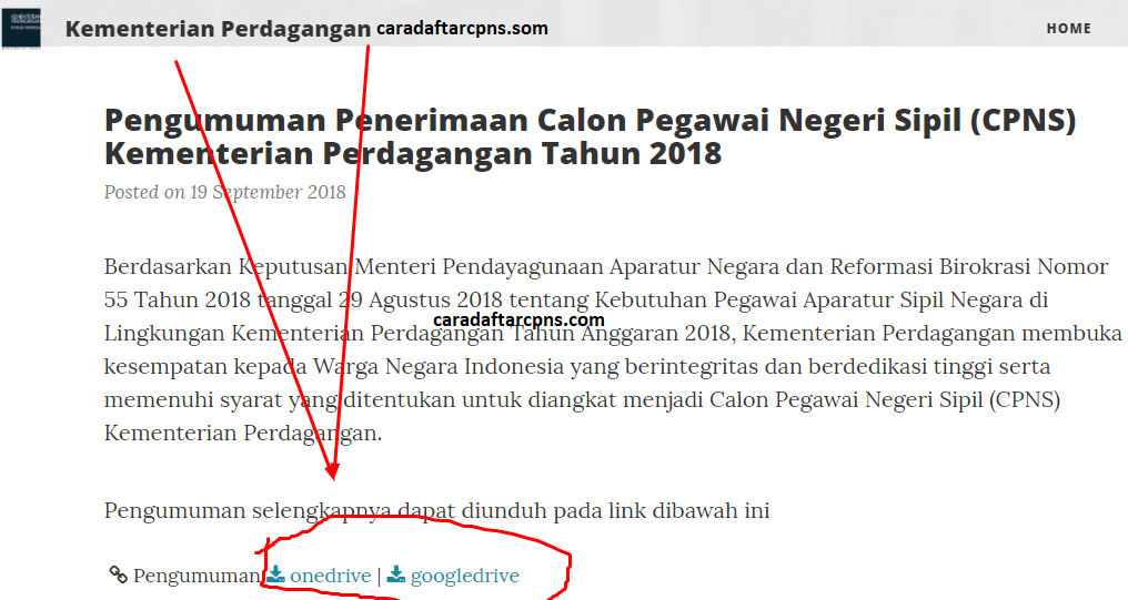 Contoh Surat Lamaran Cpns Kemendag