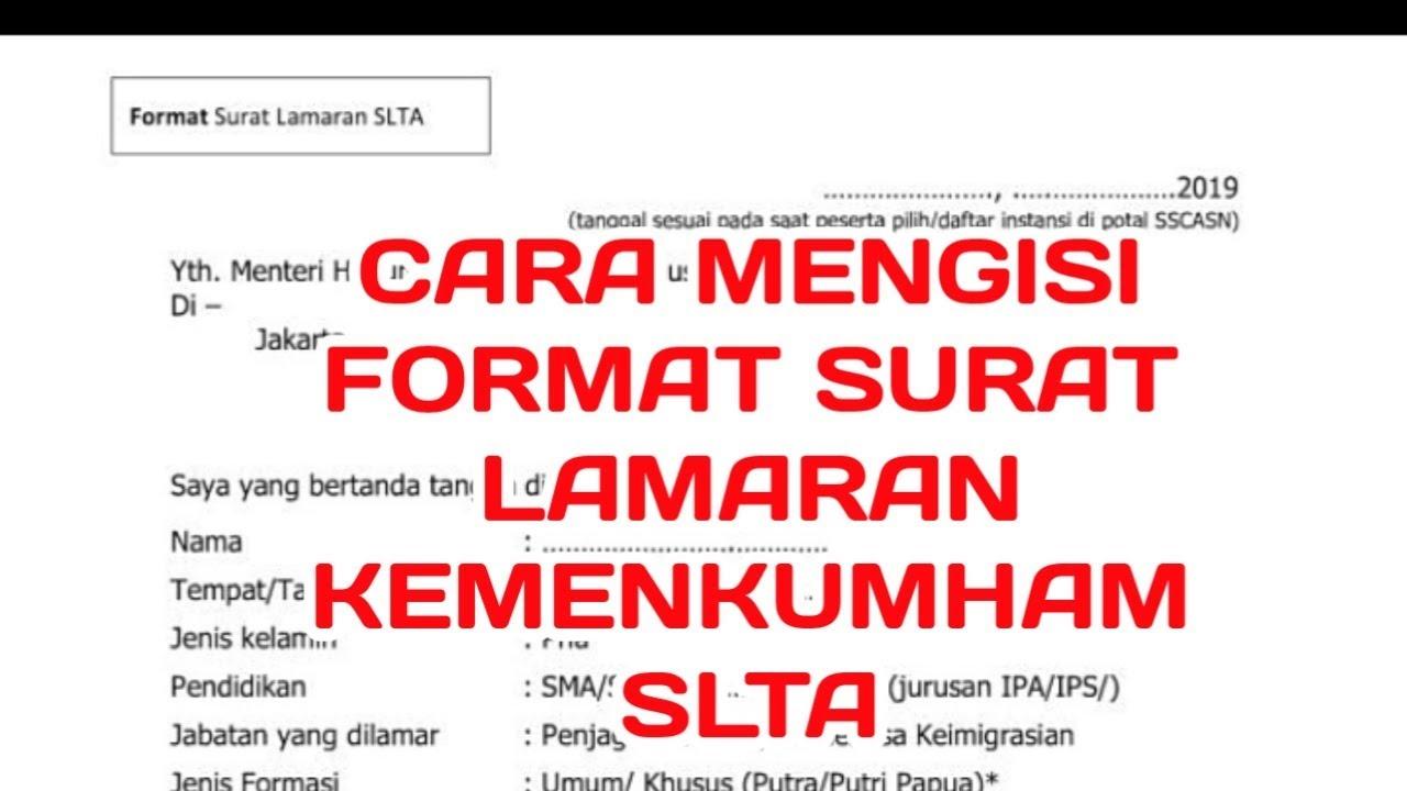 Contoh Surat Lamaran Cpns Kemenkumham Slta Hd