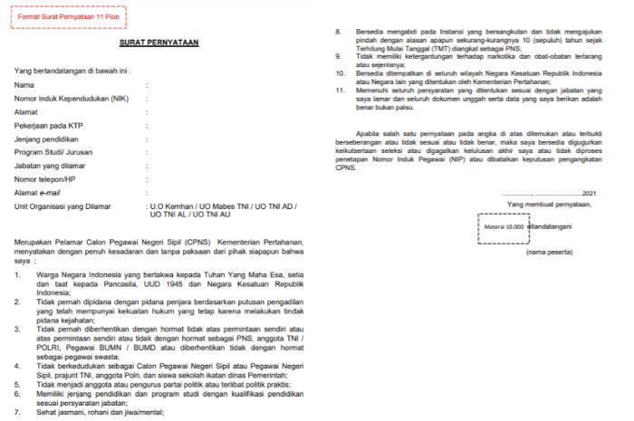 Contoh Surat Lamaran Cpns Kementerian Tenaga Kerja
