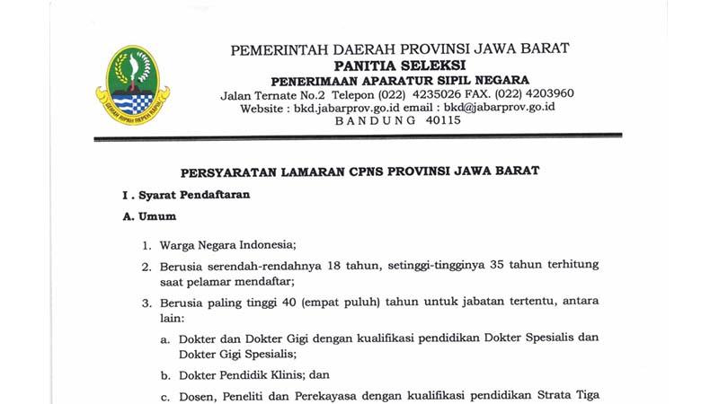 Contoh Surat Lamaran Cpns Pemerintah Provinsi Jawa Timur