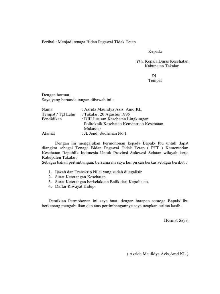 Contoh Surat Lamaran Cpns Pemprov Makassar 2019