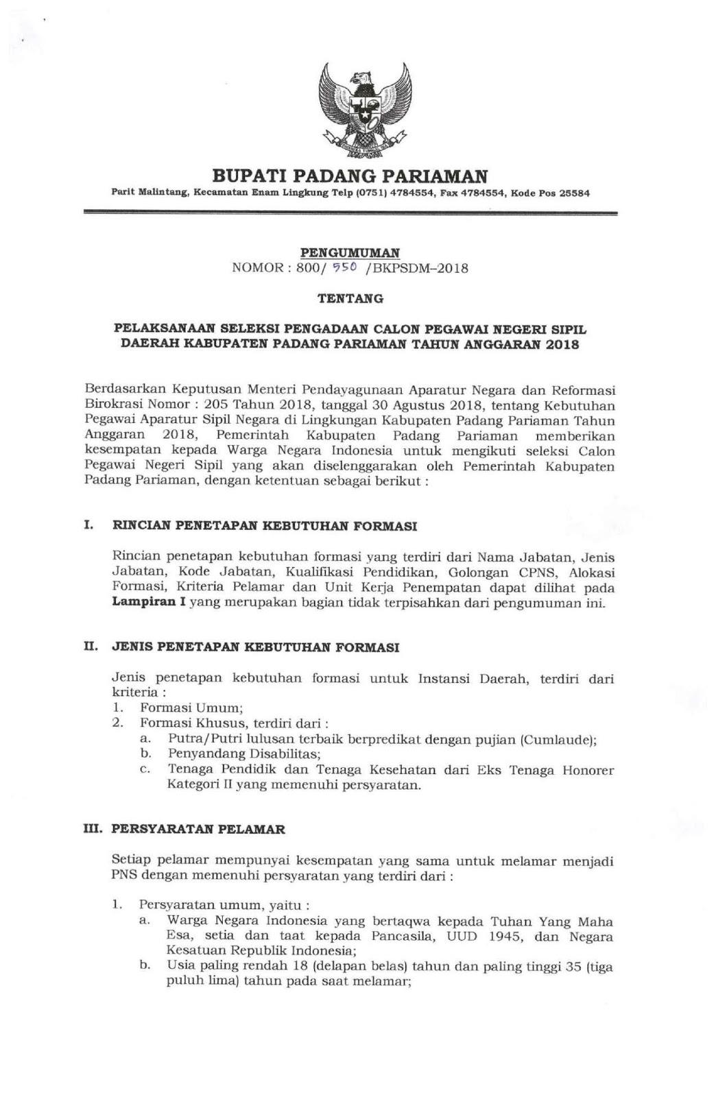 Contoh Surat Lamaran Cpns Pemprov Sumbar 2019 Pdf