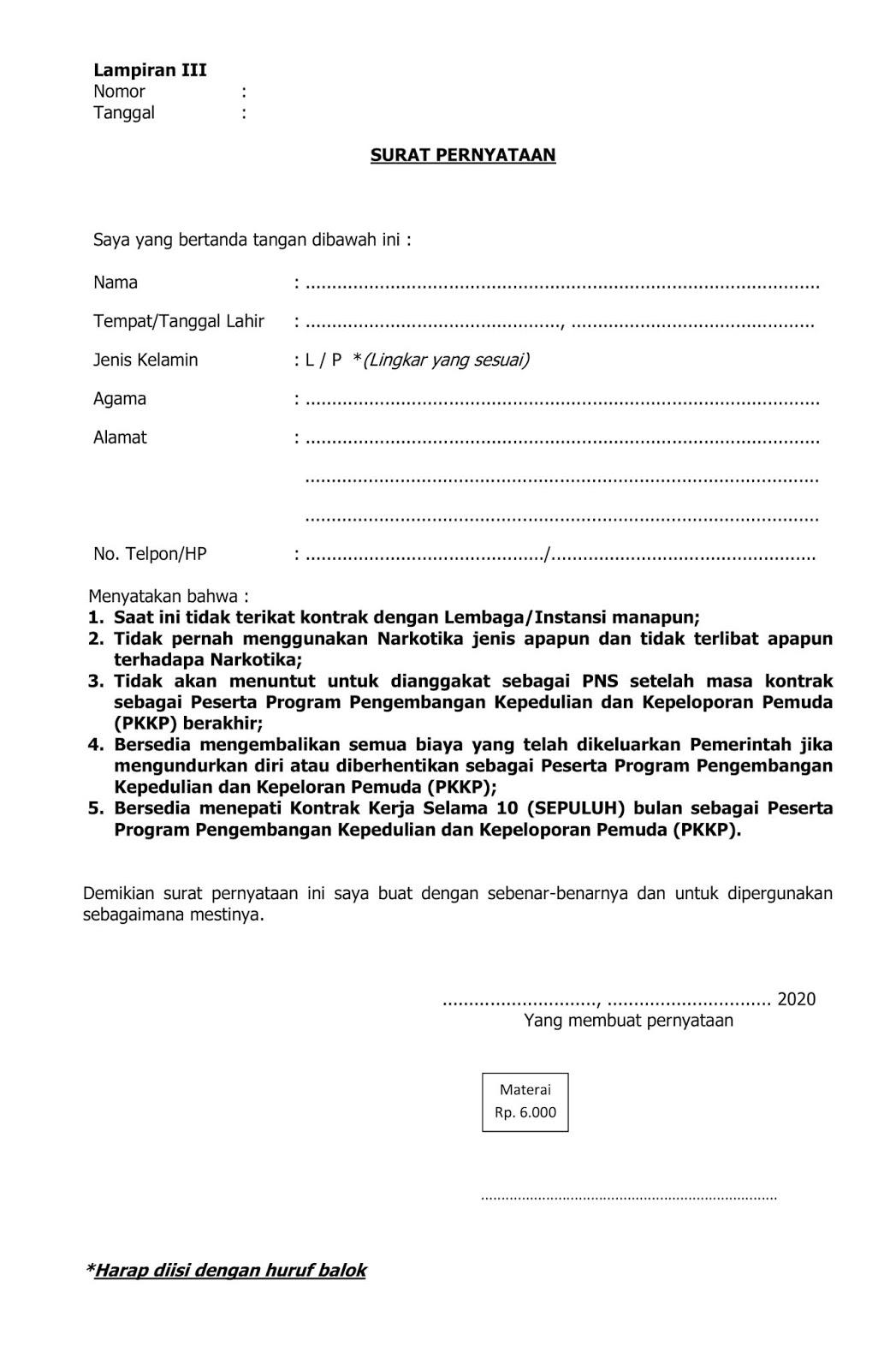 Contoh Surat Lamaran Cpns Untuk Kab Brebes 2019