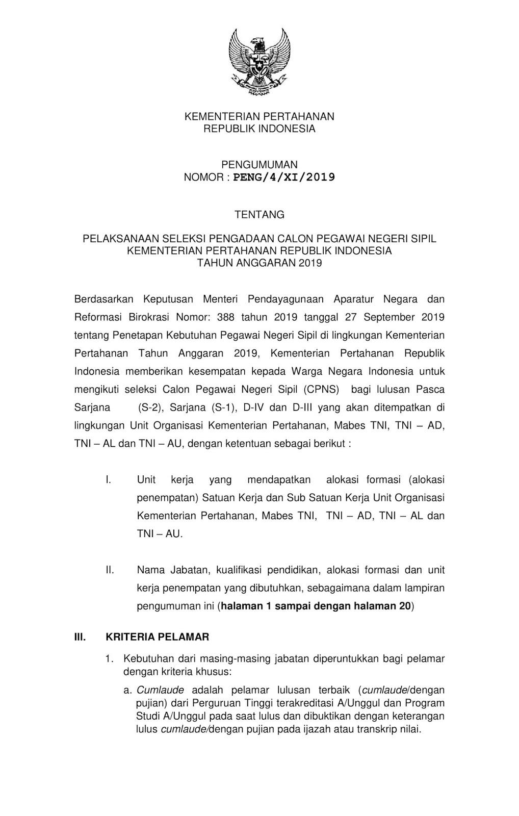 Contoh Surat Lamaran Cpns Untuk Kemenag Tahun 2019