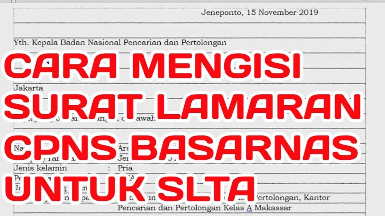 Contoh Surat Lamaran Cpns Untuk Sma 2019