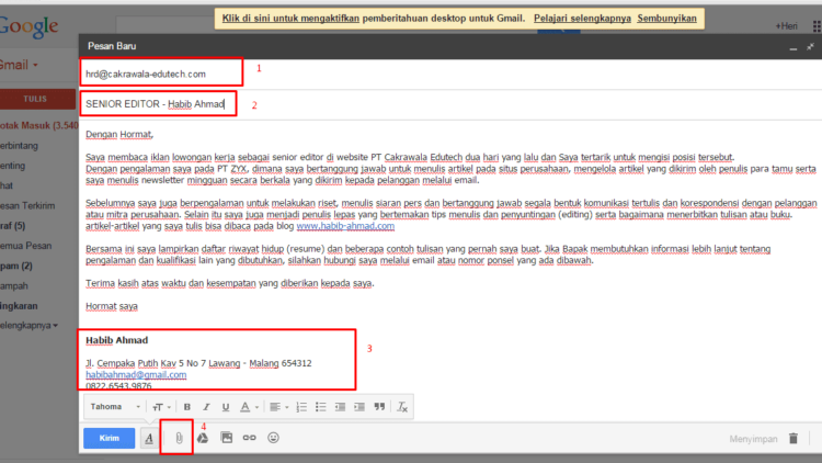 Contoh Surat Lamaran Dan Cv Fresh Graduate