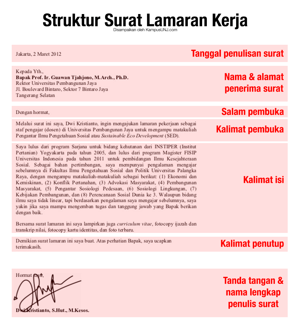 Contoh Surat Lamaran Dan Cv Yang Baik Untuk Ke Perusahaan