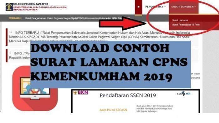 Contoh Surat Lamaran Dan Pernyataan Cpns Kemenkumham 2019 Untuk Slta