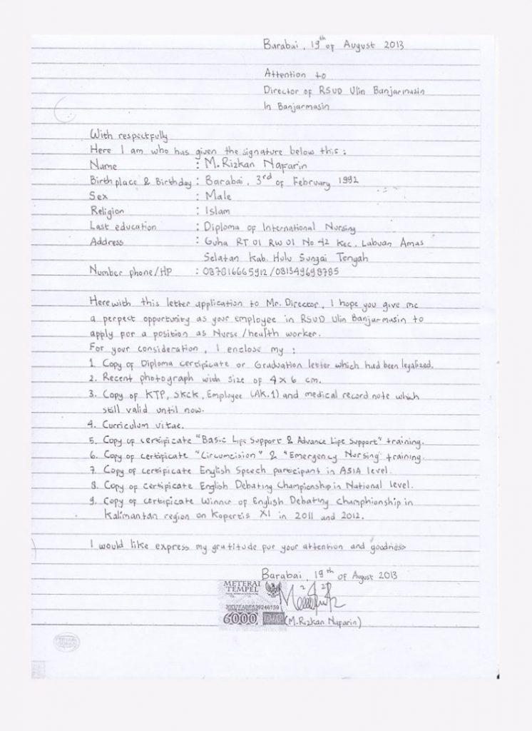 Contoh Surat Lamaran Dengan Huruf Kapital Semua