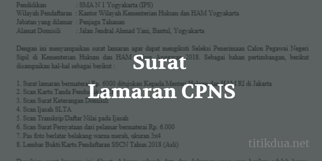 Contoh Surat Lamaran Ditulis Tangan Cpns 2019