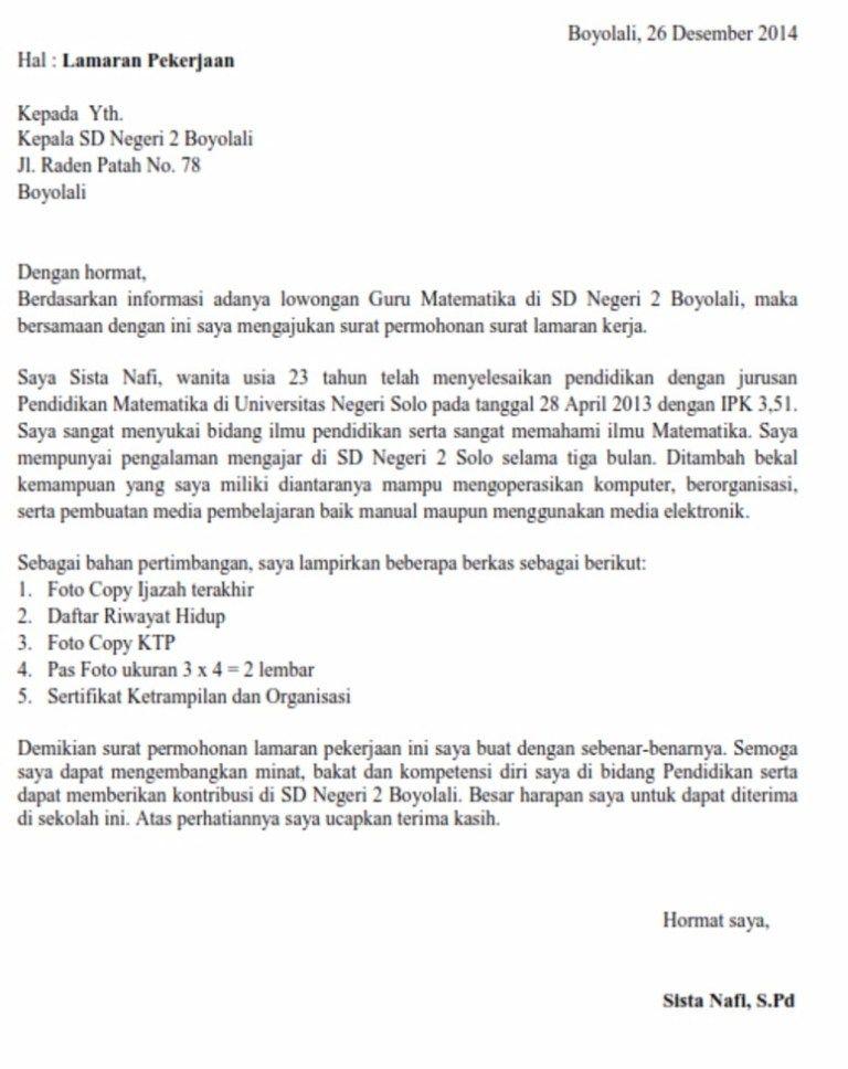 Contoh Surat Lamaran Dosen Honorer Uin