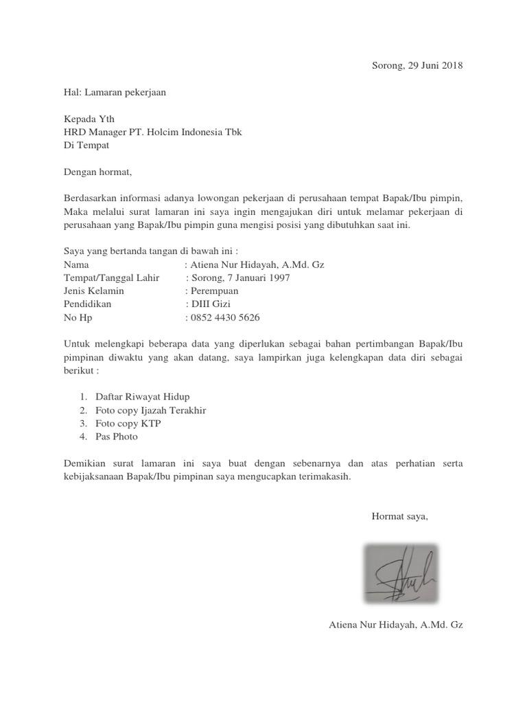 Contoh Surat Lamaran Enumerator Kesehatan