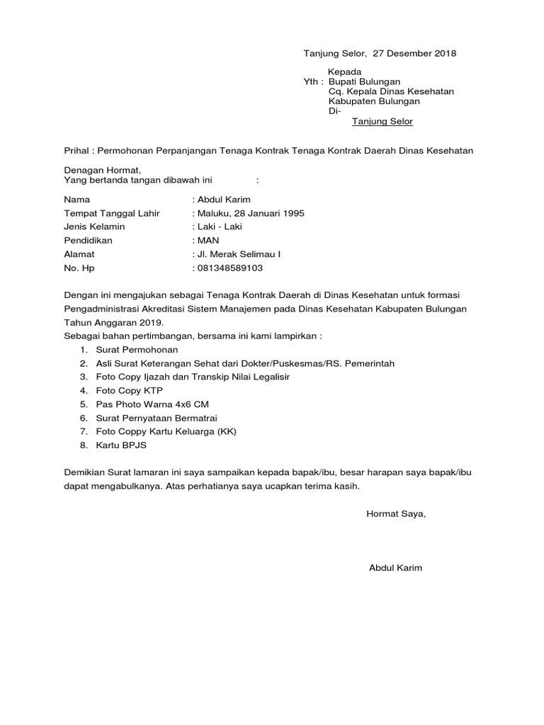 Contoh Surat Lamaran Guru Klas Cpns Merangin
