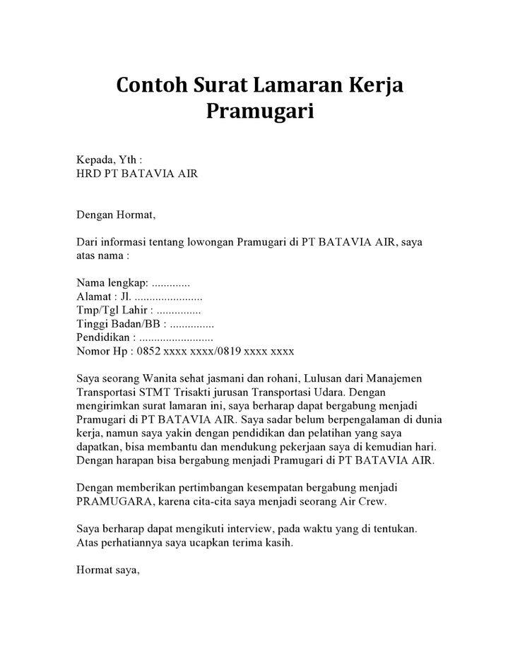 Contoh Surat Lamaran Jadi Asisten Laboratorium