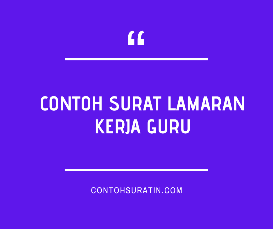 Contoh Surat Lamaran Jadi Guru Honorer