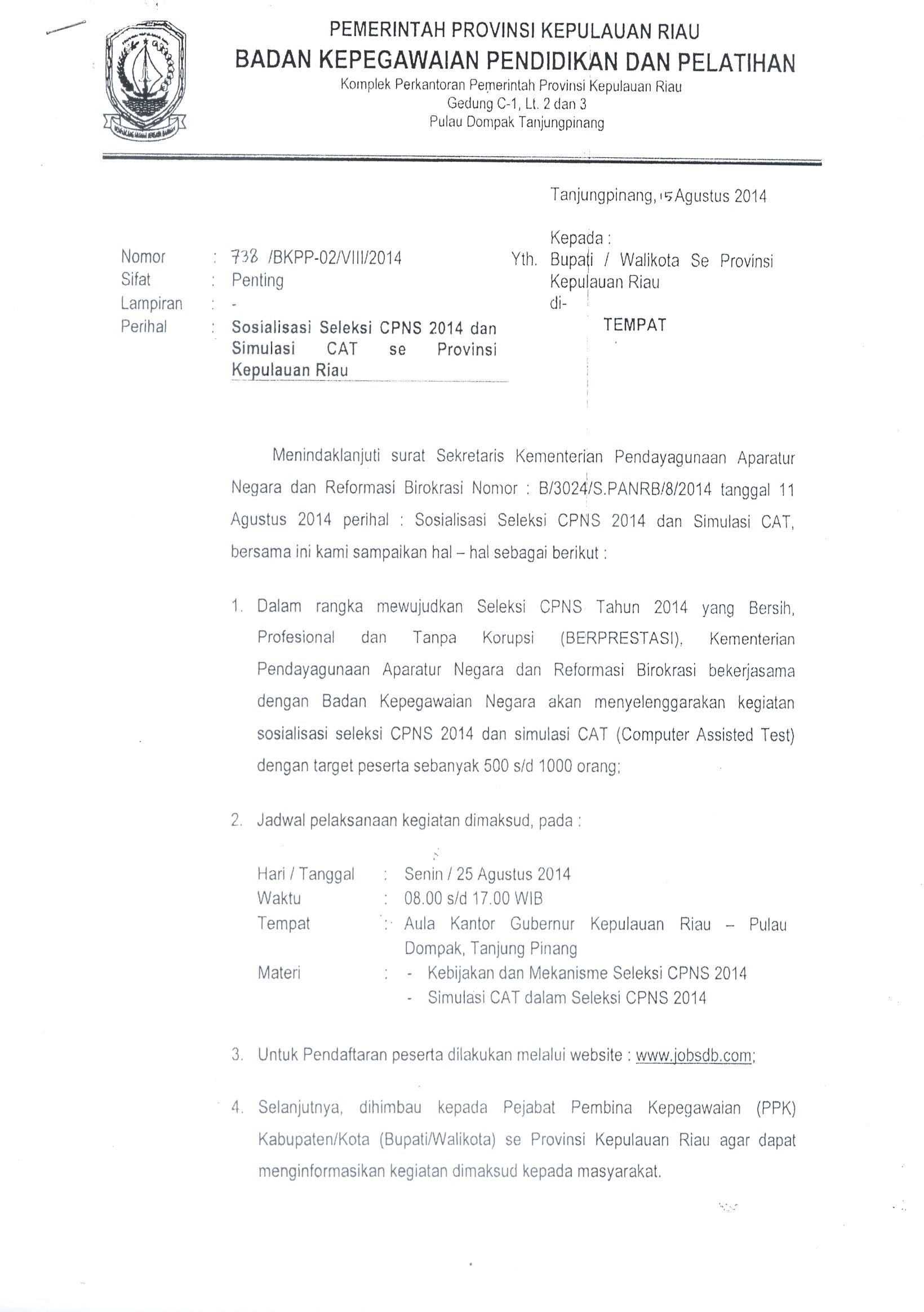 Contoh Surat Lamaran Ke Pejabat Pembina Kepgawaian