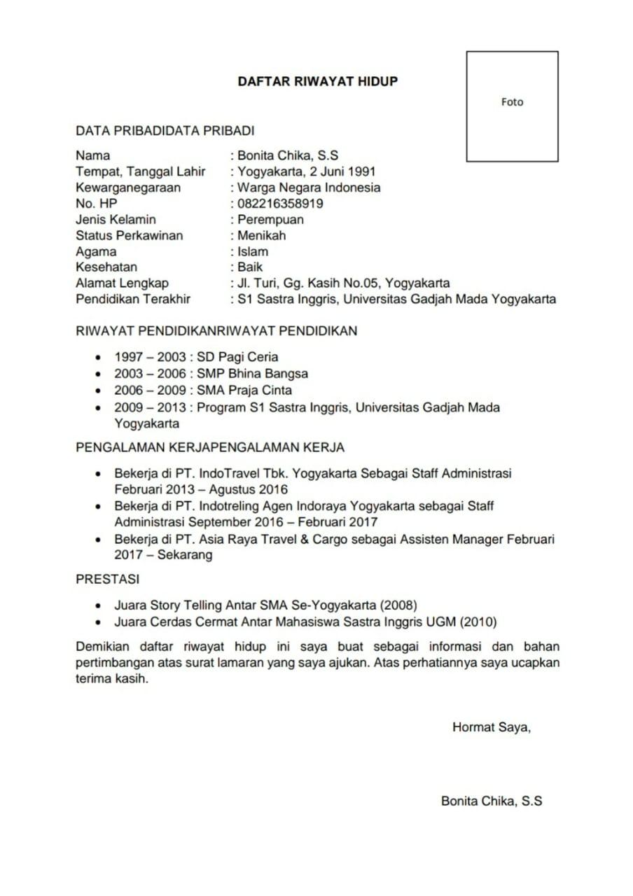 Contoh Surat Lamaran Ke Perusahaan Travel