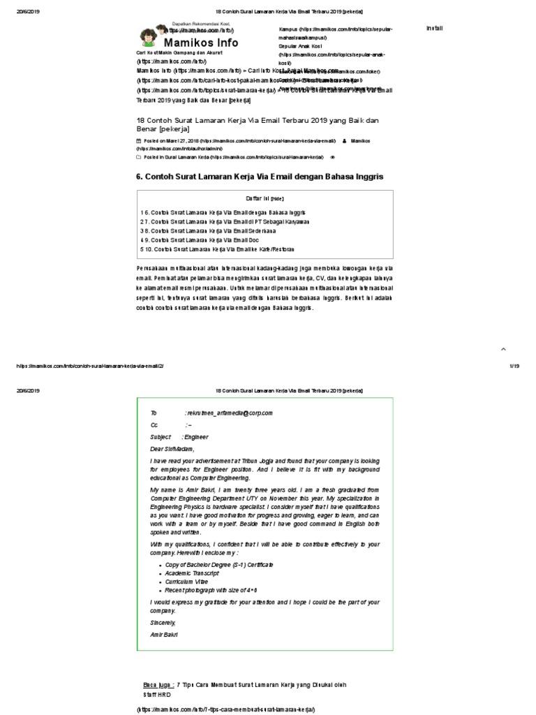 Contoh Surat Lamaran Ke Poltekkes Malang