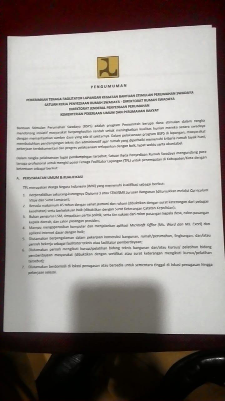 Contoh Surat Lamaran Kementerian Pekerjaan Umum Dan Perumahan Rakyat