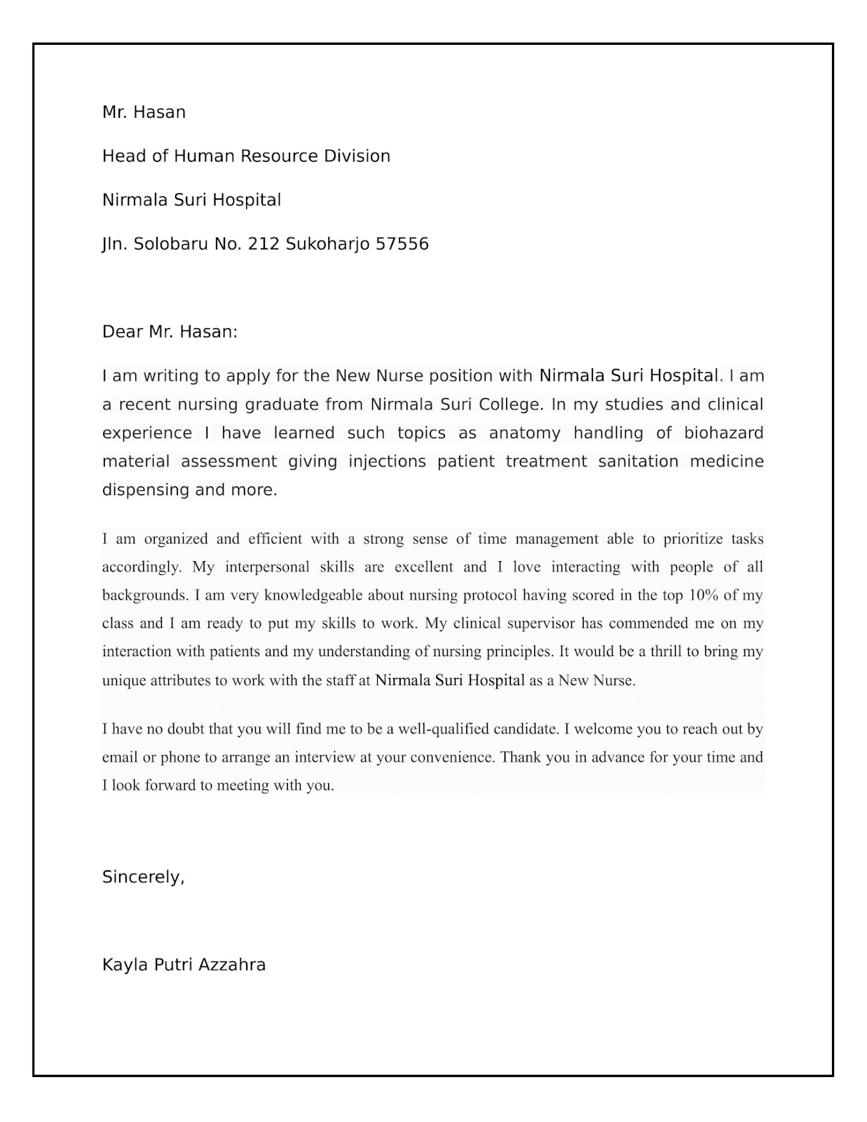 Contoh Surat Lamaran Kerja Bahasa Inggris It